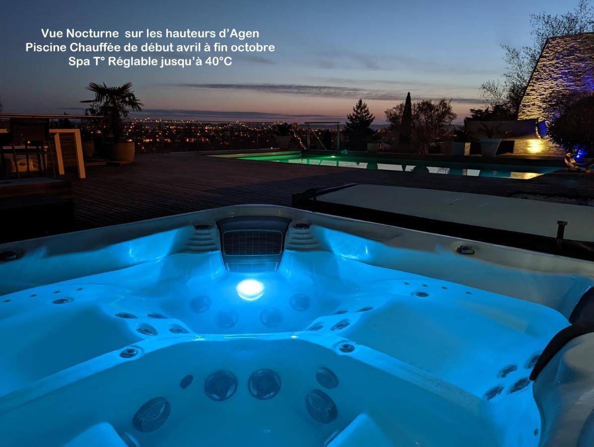 Piscine Chauffee Et Spa Jacuzzi Privatif Terrasse Sans Vis A Vis ,,,Sky House Agen,,, Exterior photo
